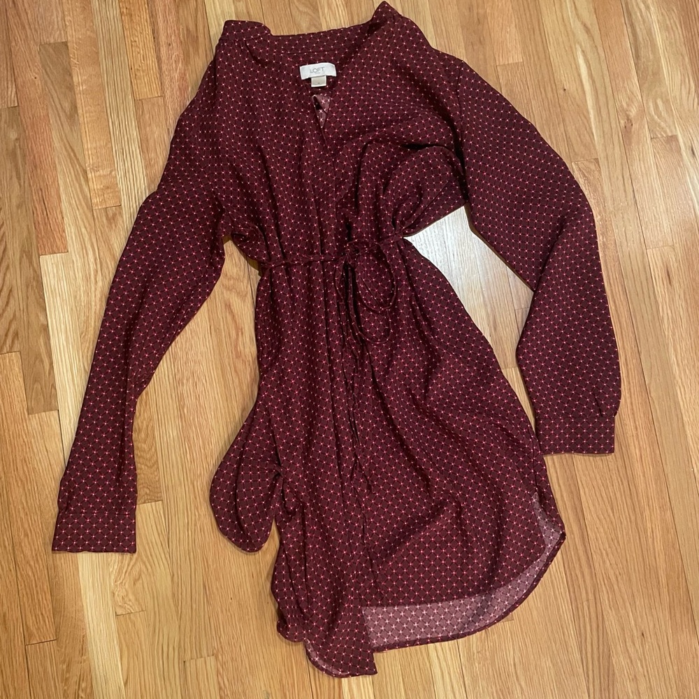 Loft Burgundy Dress